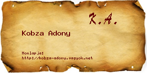 Kobza Adony névjegykártya