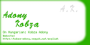 adony kobza business card